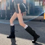 长筒头层新款辣妹骑士靴