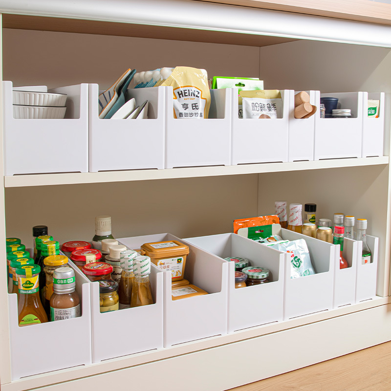 Caja de almacenamiento del armario japonés en forma de U delantera Cesta de almacenamiento clasificada en ángulo recto diseño lado a lado ahorra espacio
