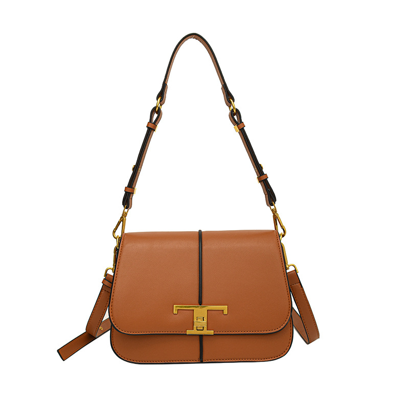 2023 New Fashionable and Minimalist Underarm Casual Western Style Solid Color Saddle Handheld One Shoulder Crossbody Bag_voghion.com