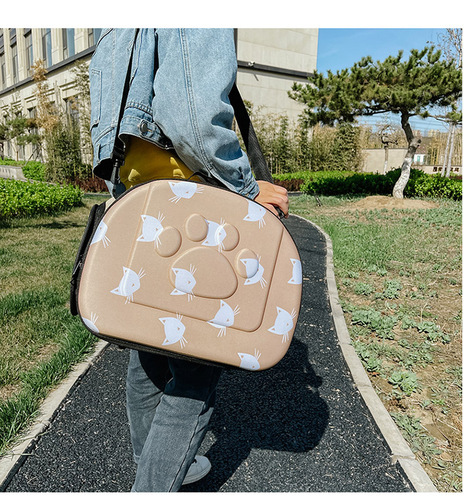 New Cat Pattern Pet Bag with EVA Breathable Large Capacity Cat Bag for Dogs and Cats, Outdoors Multi-purpose Handheld Single Shoulder Bag