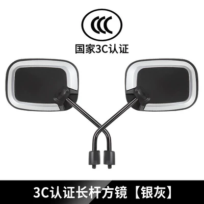 Other Electric Vehicle Accessories: wide field of view reversing - square-long-pole-silver-gray