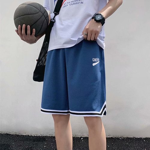 Athletic Loose-Fit 5-Pocket Basketball Shorts for Men - Summer Ice Silk Thin Version Trendy Brand Casual Mid-Johns