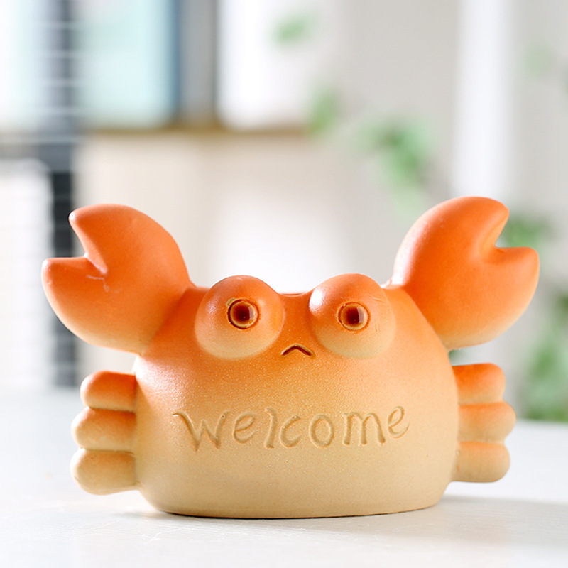 Gradient Crab Small Animal Succulent Flower Pot Ceramic Household Special Breathable Clay Coarse Pottery Root Control Pot Wholesale Clearance