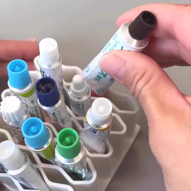 桌面药膏收纳盒软膏分格整理神器多功能家用管状小药膏分类置物架|undefined
