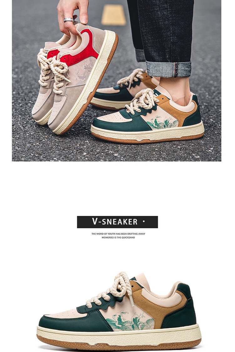 Spring Autumn Trendy Men's Casual New Four Seasons Versatile Breathable Korean Fashion Board Shoes Flat and Lightweight_voghion.com