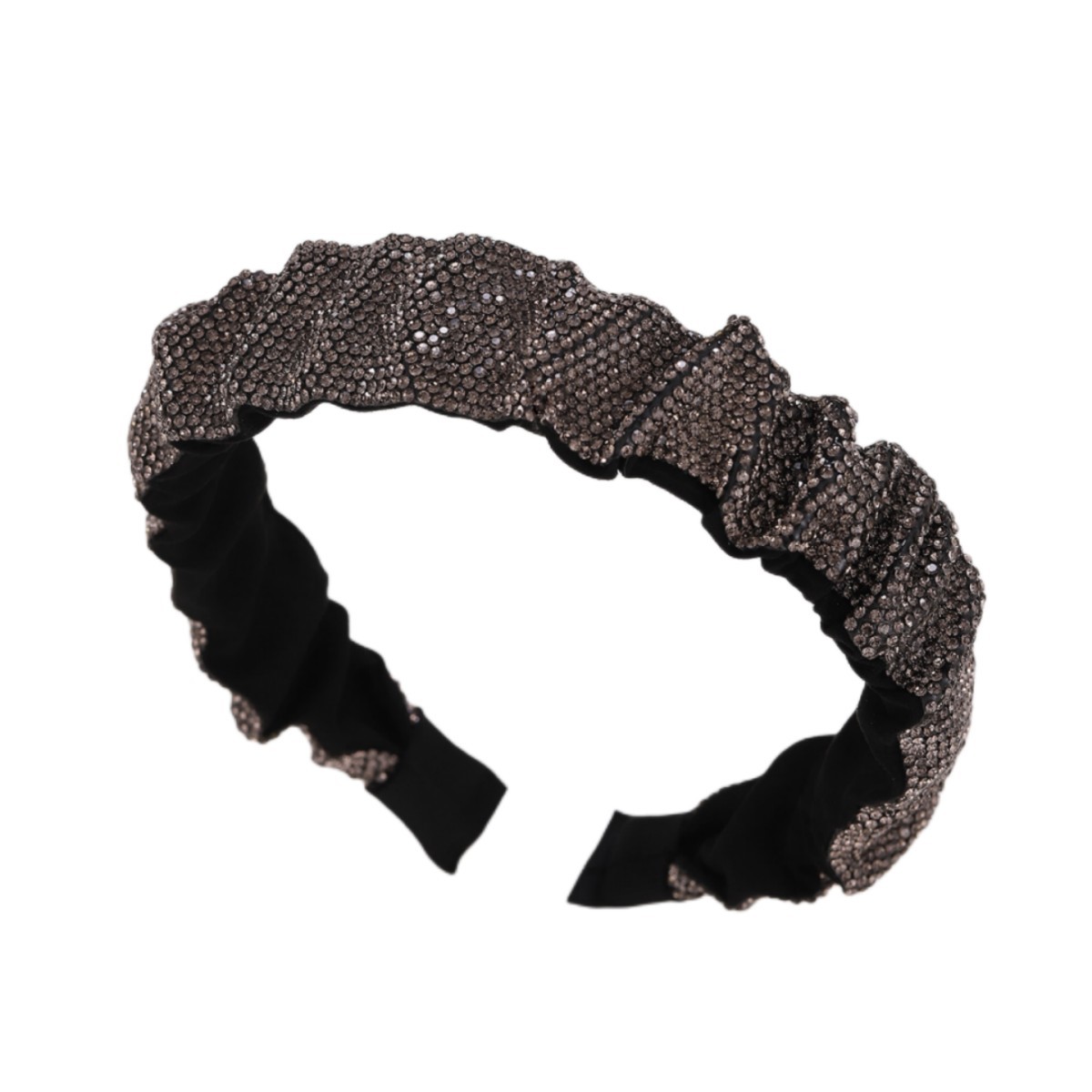 Diadema accesorios para el cabello al por mayor estilo coreano estilo ins rhinestone lentejuelas plisada banda de pelo de ala ancha Nueva diadema tocado