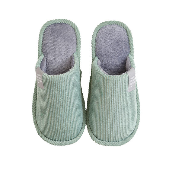 2024 cloth standard floor drag corduroy non-slip home shoes a generation of in stock warm toe couple cotton slippers