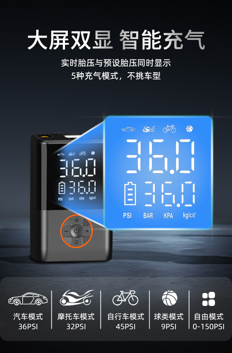 Car wireless air pump car portable air pump electric car tire high pressure pump inflatable treasure