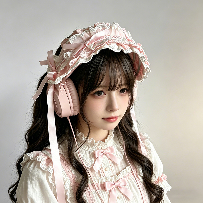Dos dimensiones Lolita correa de cabello chica gato oreja clip de cabello cómic cosplay Lolita criada correa de cabello