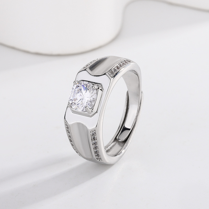 Men's Bold Double Row Diamond Bangle, Adjustable Luxury Design_voghion.com