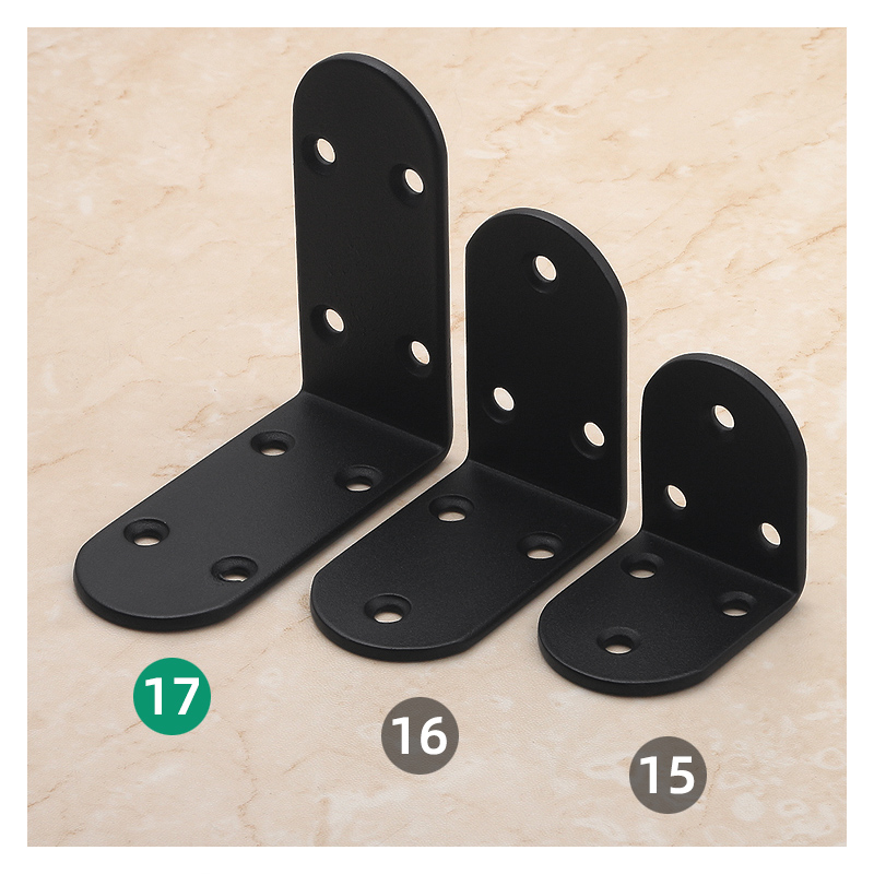 (2개) 두꺼운 각도 코드 90 도 직각 스테인레스 스틸 앵글 철 TL 타입 브래킷 홀더 직각 브래킷 삼각형 철 블랙 지원