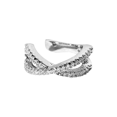 Full diamond ear clips for women 2023 new internet celebrity ins style niche high-end light luxury sweet and cool design earrings trendy earrings