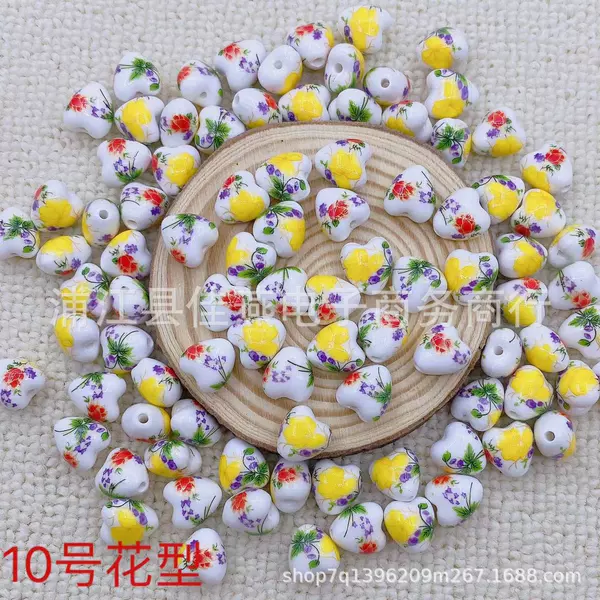 Heart -shaped flower ceramic beads [10]