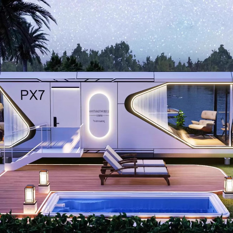 Red celebridad cápsula espacial alojamiento residencial móvil al aire libre hotel de alta calidad sala de sol inteligente vacaciones sala de recepción