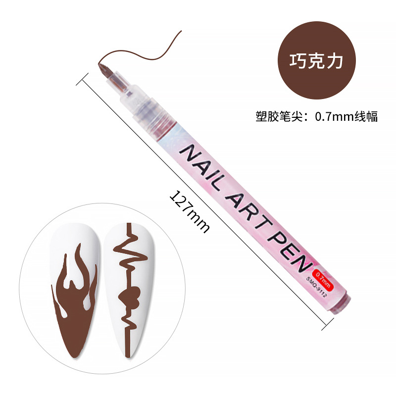 SOMEQI Bolígrafo para decoración de uñas de 12 colores para pintar y puntear, bolígrafo con punta de aguja para diario DIY, bolígrafo para delinear, bolígrafo para grafiti para decoración de uñas.