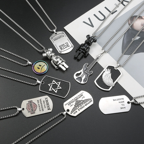 Hip-hop Style Titanium Steel Necklace, Versatile Retro Personality Accessory, Knitwear Chain for Men and Women