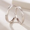 Fashionable matte ring for beloved suitable for men and women, silver 925 sample, light luxury style