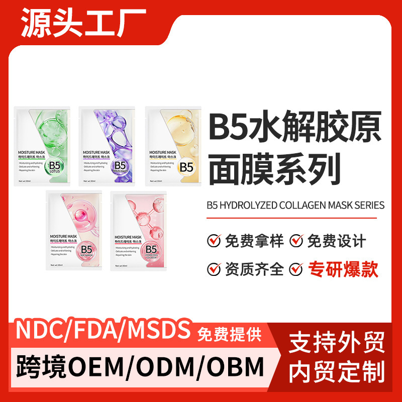 外国貿易工場 OEM 加工とカスタマイズされた国境を越えた外国貿易 B5 フェイシャル マスク保湿応急処置修復引き締め東南アジアのホットスタイル|undefined