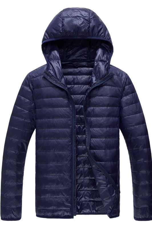 Navy blue stand-up collar