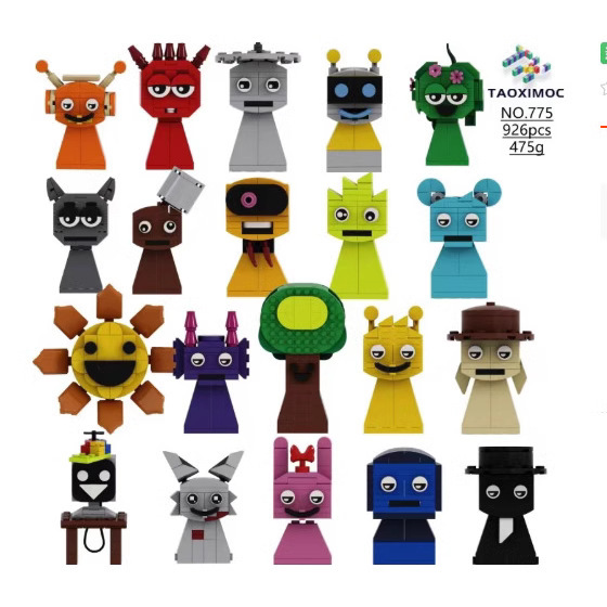 Cross-border new products Sprunki rhythm box monster game peripheral linkage building blocks children's toy model wholesale