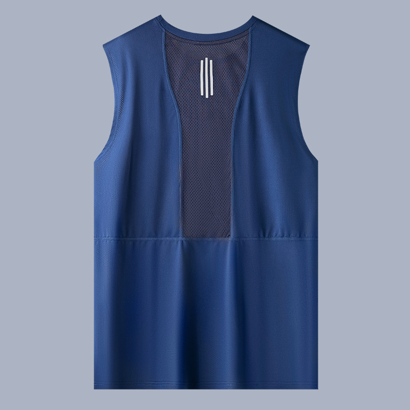氷酸素運動ベスト男性タイプの夏は薄いノースリーブ男性tシャツを着ています。|undefined