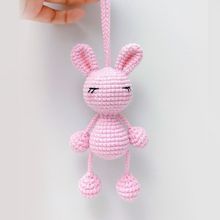 毛线团编织吊脚兔子娃娃情侣礼物手工钩针钥匙挂件成品礼物玩偶