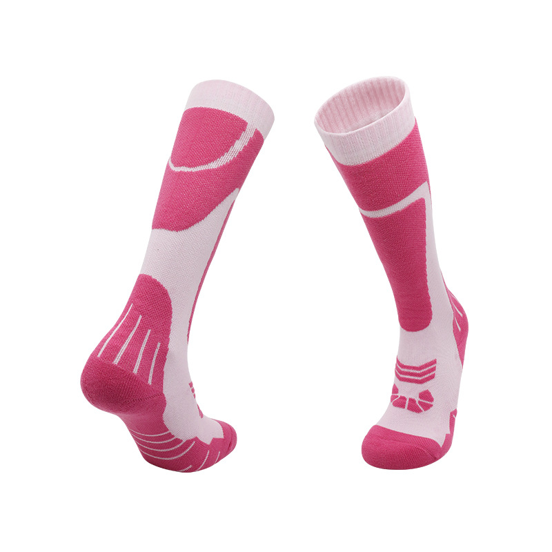 Calcetines de esquí de tubo alto de invierno para niños, fondo de toalla para adultos, calcetines cálidos gruesos de tubo largo, calcetines de lana Merino