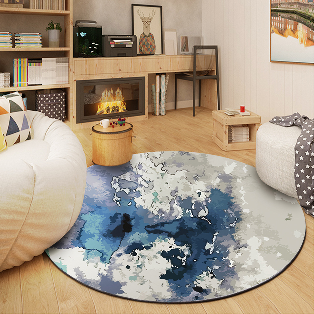 Tapete Redondo para Pie de Cama de Seda Artificial, Absorbente y Antideslizante para Sala de Estar image 14
