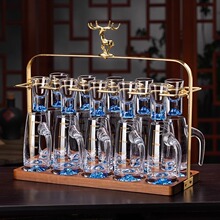 轻奢蓝山白酒杯分酒器家用高档小酒盅创意酒具烈酒杯子弹杯套装