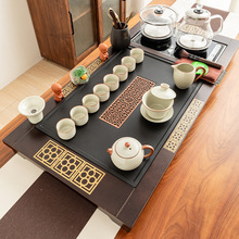 茶具套装家用陶瓷办公烧水壶防烫一体功夫整套全自动实木茶盘茶台