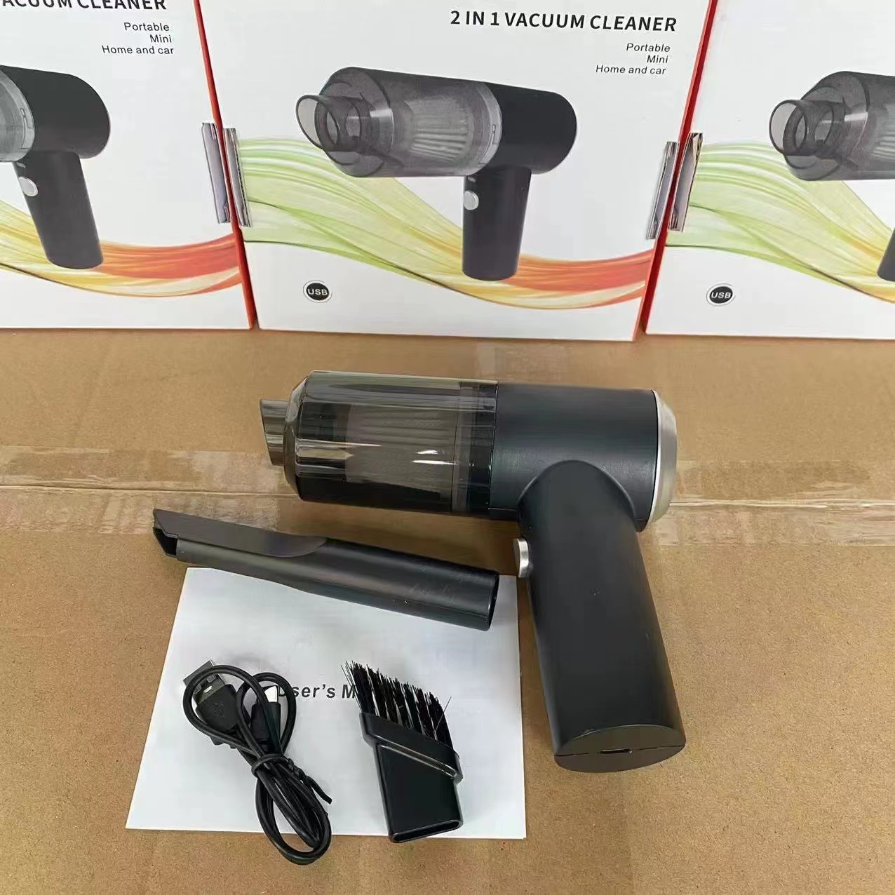 Aspiradora doméstica para automóvil, carga de mano inalámbrica para automóvil pequeño, aspiradora de escritorio de alta potencia, polvo portátil
