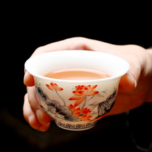 羊脂玉功夫茶杯德化白瓷喝茶小杯子陶瓷单杯品茗杯客杯主人专用杯