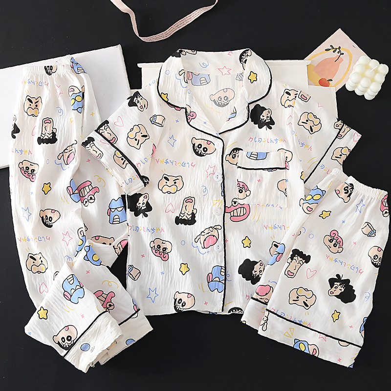 Children's Pajamas Summer Cloud Cotton Thin Short-Sleeved 2025 New Girls Three-Piece Summer Little Girl Home Clothes