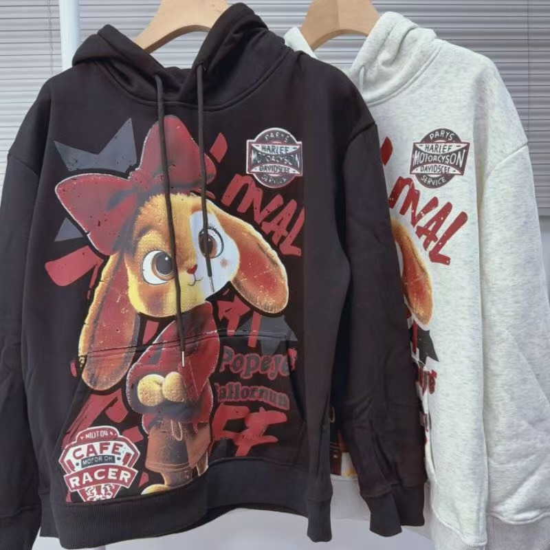 Sudadera con Capucha Térmica para Mujer 300斤 de Peluche Engrosado Con Estampado