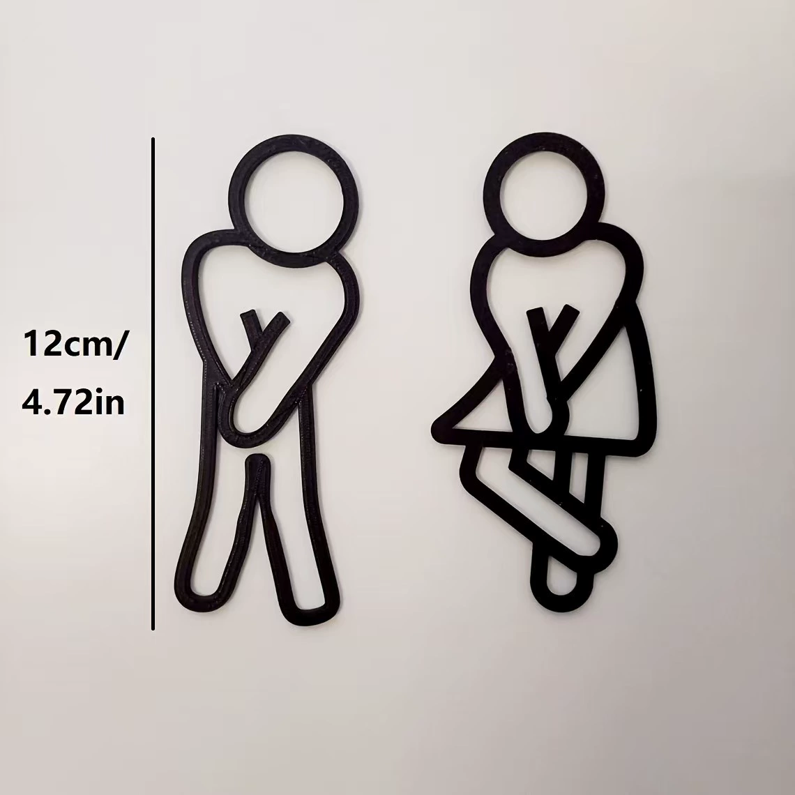 2D Flat, Fun Bathroom Signs - Мужские и женские знаки туалета - Украшения дверей туалета
