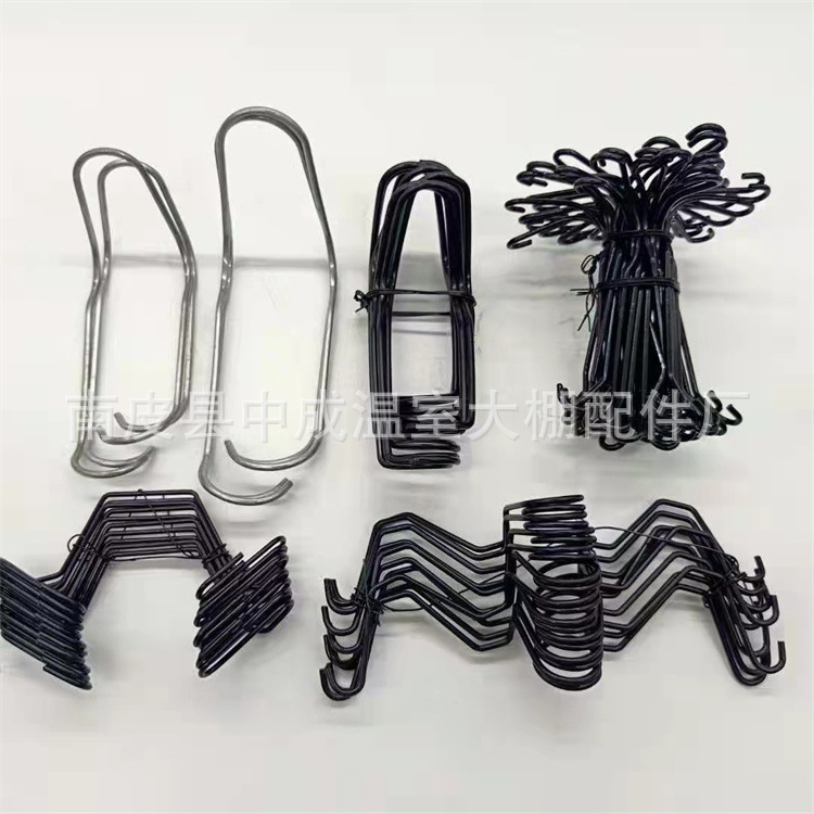大棚温室压膜簧八字勾弹簧卡保温草莓遮阳种植葡萄架镀锌压膜卡