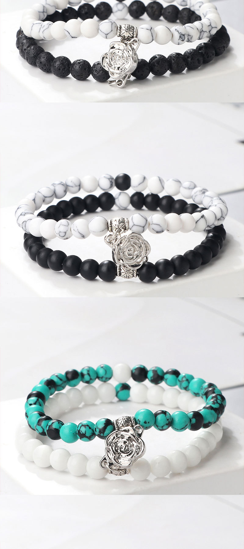 Perlenarmband Mit Magnetverschluss Blumen Schmetterling_voghion.com