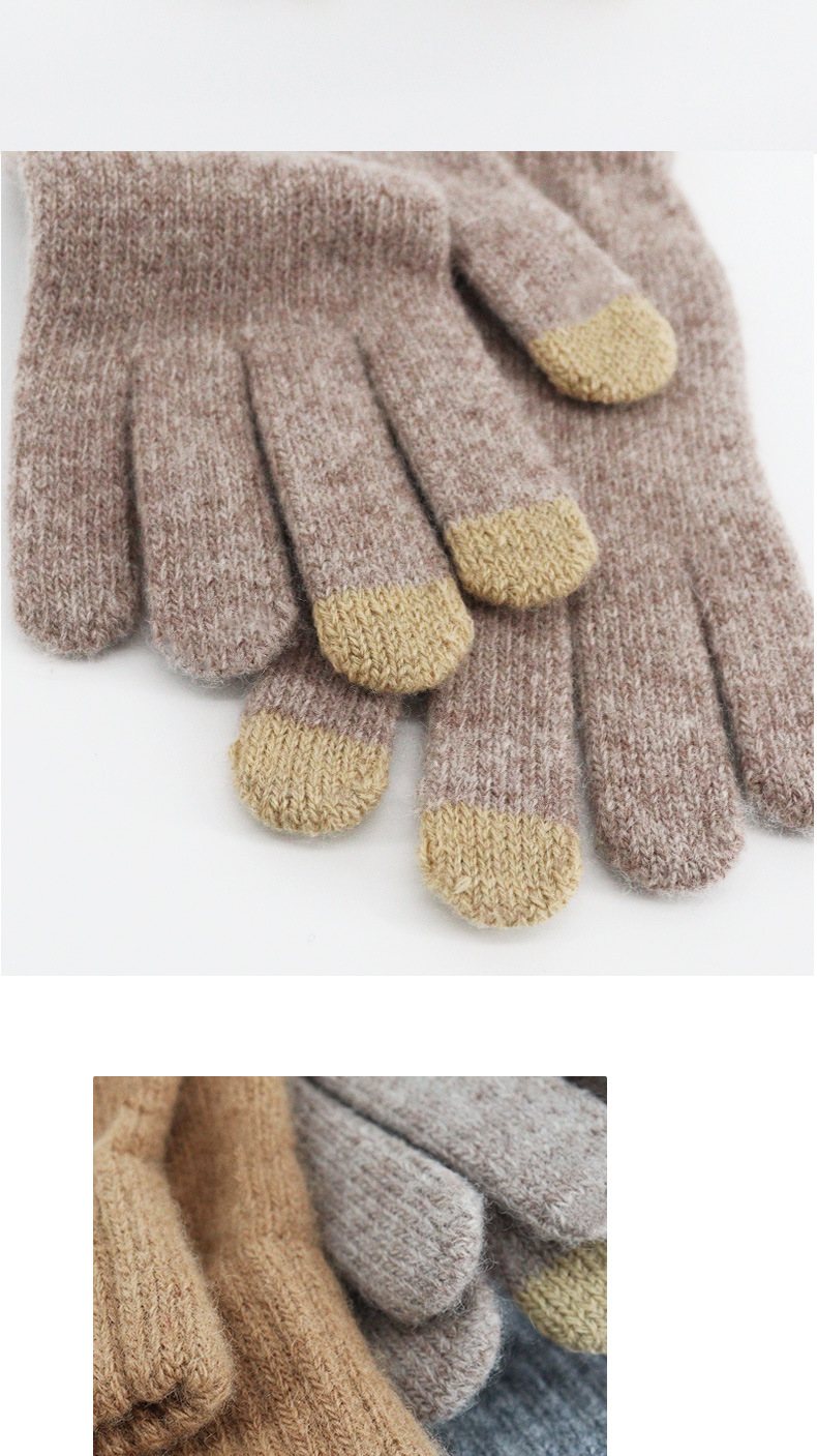 Women's wool warmth, touch screen, winter cycling, windproof cold proof, sports and fitness, knitted gloves for women_voghion.com