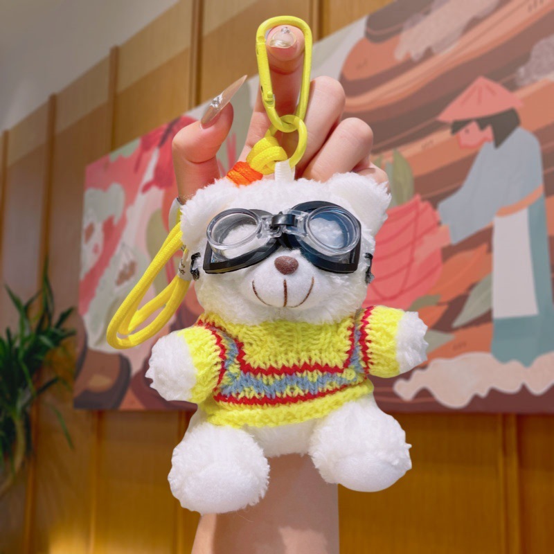 漫画ぬいぐるみトレンディクールクマキーホルダースクールバッグ小さなペンダントかわいいカップルバッグ人形キーホルダー小さなギフト|undefined