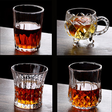 玻璃杯水杯家用套裝6只杯子無蓋耐熱厚威士忌杯茶杯啤酒杯洋酒杯