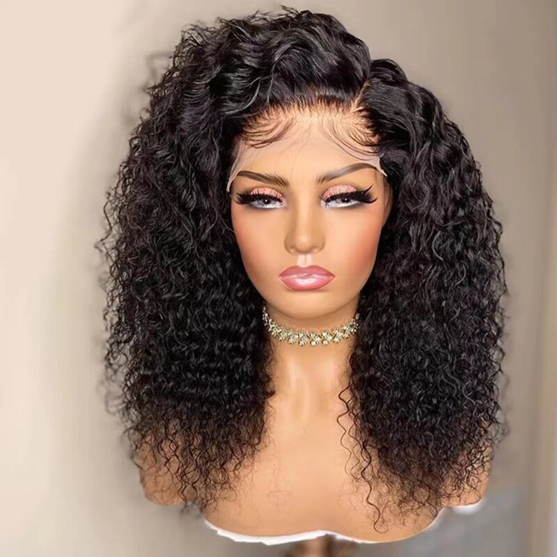 Front lace wig European and American women's short curly hair African small roll chemical fiber front lace headgear factory wholesale in stock