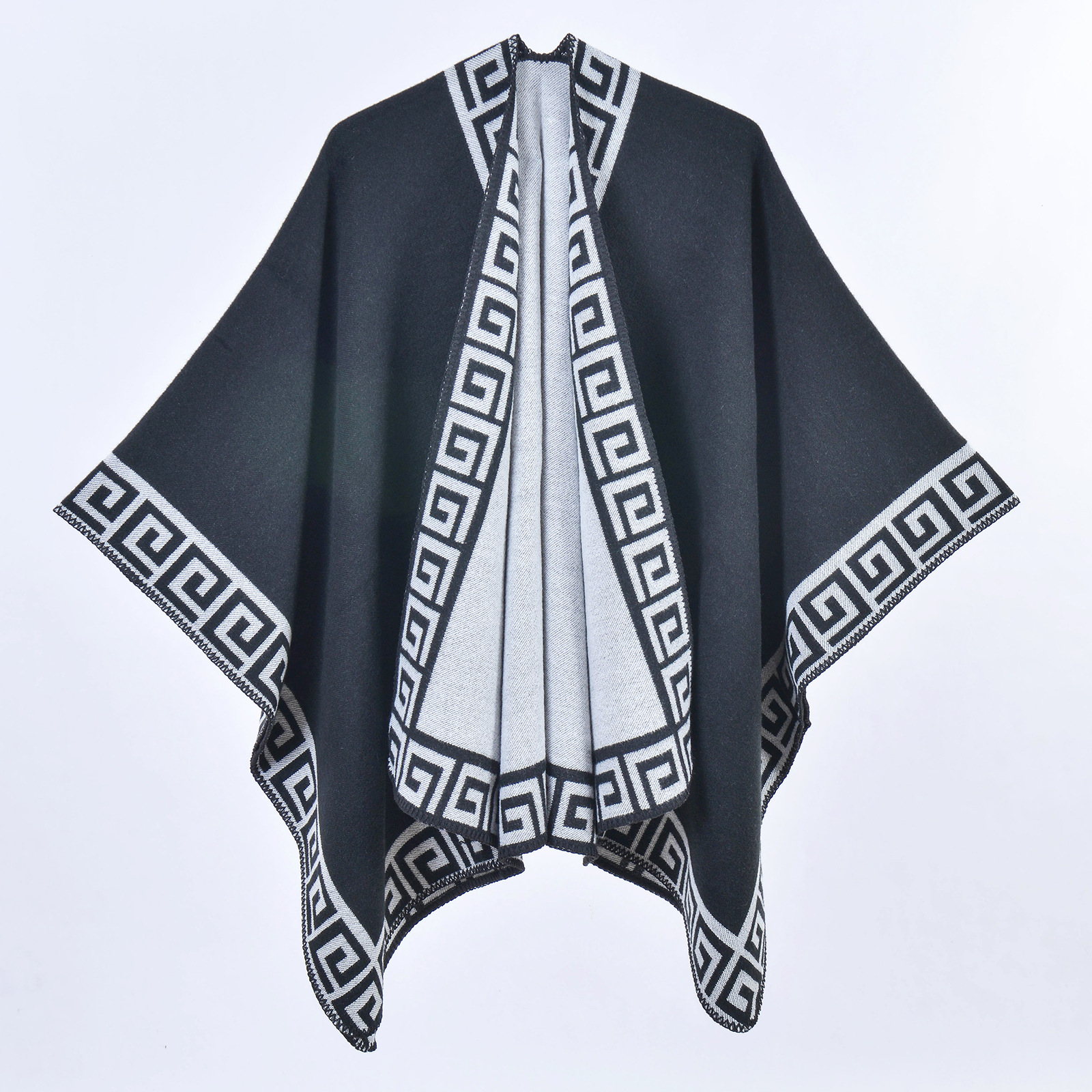 Nueva dama de doble cara bufandas de cachemira chal retro simple engrosado abrigo jersey comercio exterior al por mayor