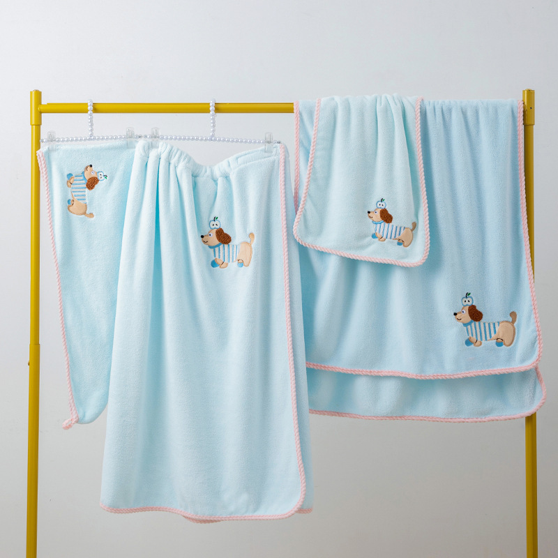 2025 new bath skirt bath cap suit adult couple towel coral fleece blue dachshund towel bath cap 2025 new bath skirt bath cap suit adult couple towel coral fleece blue dachshund towel bath cap