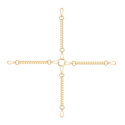 情趣用品SM手铐脚铐配件链条背靠反手捆绑约束缚十字扣一字扣金属