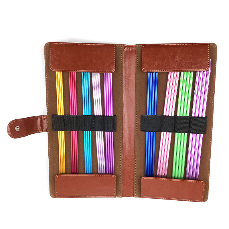 Herramientas de tejer suéter color aguja doble punta palo aguja aluminio lana longitud un conjunto de 9 paga cada paga 4 pu embalaje