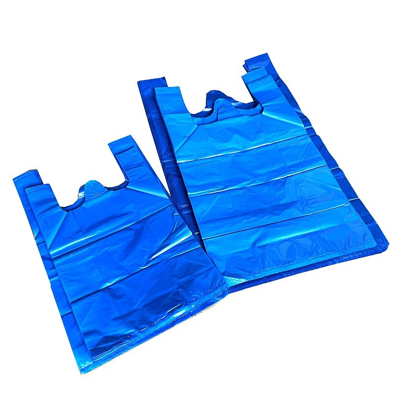 蓝色一次性胶袋加厚商用卖鱼五金塑胶袋PE背心袋手提胶袋马甲定制