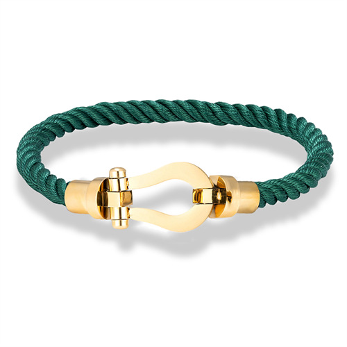 U Shape Pattern Casual U Shape 304 Stainless Steel Rope String Bracelets Wholesale