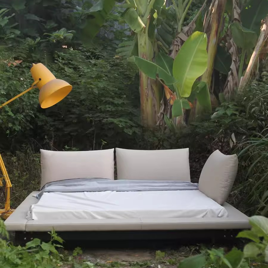 Minimalist Bed, Expressionist Space Bed, Moveable Backrest Bed, Same Style Modern Italian Creative Functional Low Floor Bed