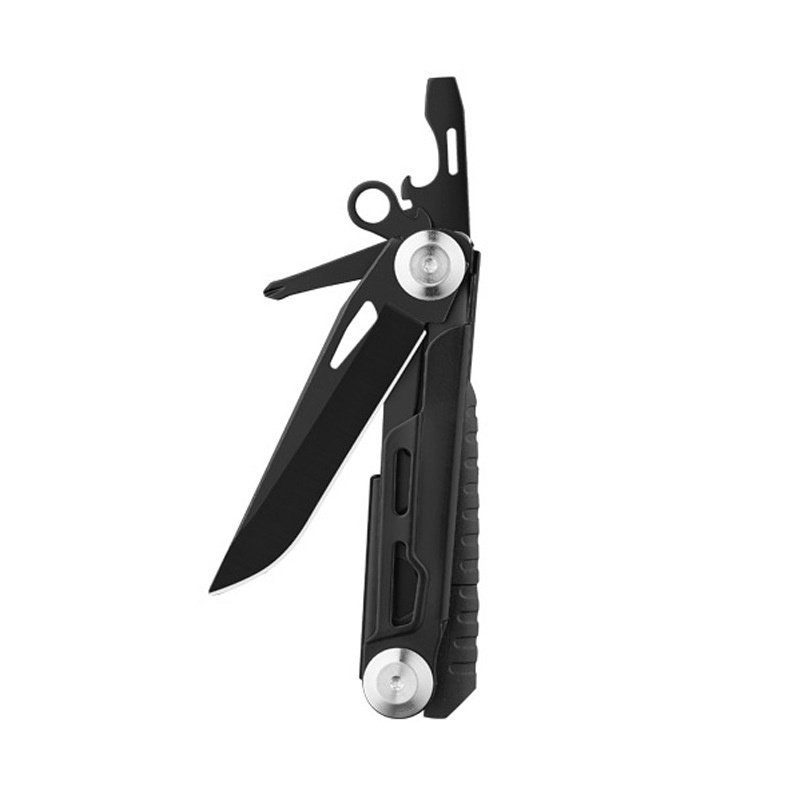 新款跨境折叠刀 便携折刀野外求生工具带打火石口哨多功能工具刀