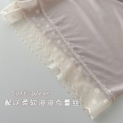 Two-in-one safety pants for women, summer underwear, anti-bacterial lace edge, anti-exposure shorts, three-quarter pants, high-waisted boxer briefs